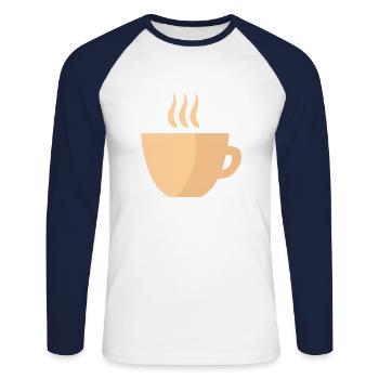 coffee - Unisex Baseballshirt langarm - Weiß/Navy - Vorne - Nik (191cm)