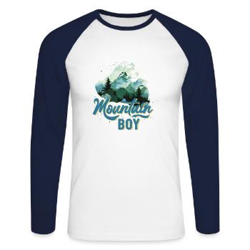Mountain Boy Colorful - Unisex Long Sleeve Baseball T-Shirt - white/navy - Front - Nik (191cm)