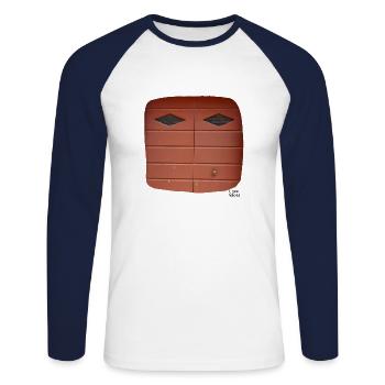 I see faces - I see faces '1 - Unisex Long Sleeve Baseball T-Shirt - white/navy - Front - Nik (191cm)