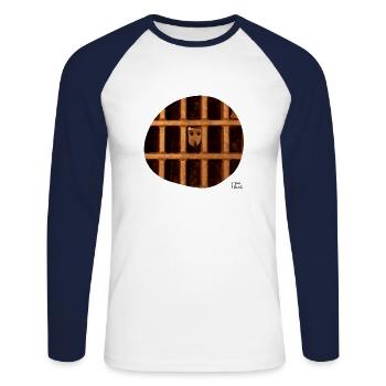 I see faces - I see faces '19 - Unisex Long Sleeve Baseball T-Shirt - white/navy - Front - Nik (191cm)