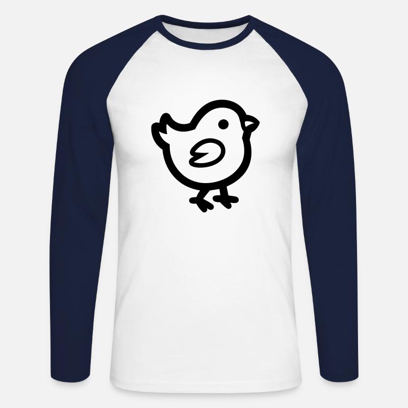 chick - Unisex Long Sleeve Baseball T-Shirt - white/navy