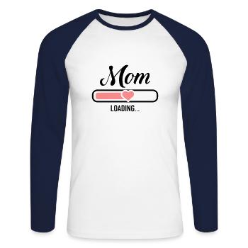 Momie - T-shirt baseball manches longues Homme - blanc/marine - Devant - Nik (191cm)