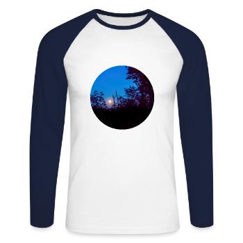 The ladder to the moon - Unisex Long Sleeve Baseball T-Shirt - white/navy - Front - Nik (191cm)