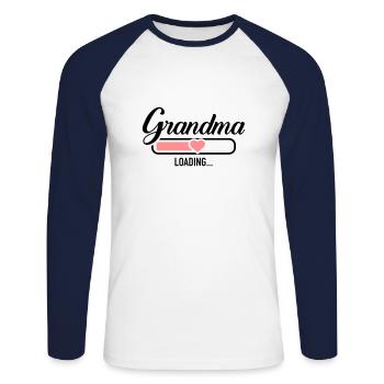 Oma - Unisex Baseballshirt langarm - Weiß/Navy - Vorne - Nik (191cm)