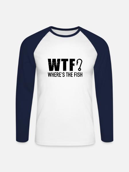 fishing - Unisex Long Sleeve Baseball T-Shirt - white/navy