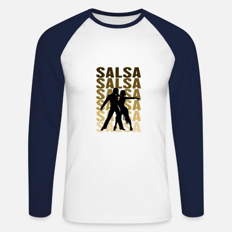 Salsa dance - Unisex Baseballshirt langarm - Weiß/Navy