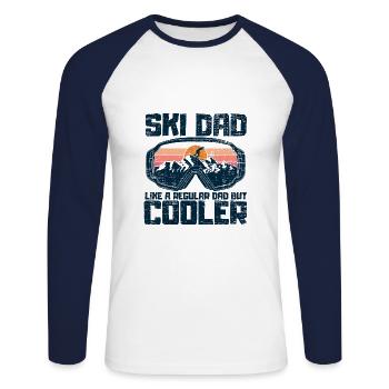 Skieur - T-shirt baseball manches longues Homme - blanc/marine - Devant - Nik (191cm)