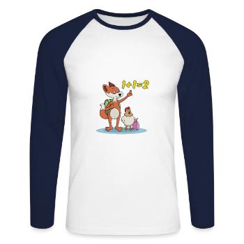 KOT GOUPI - Unisex Long Sleeve Baseball T-Shirt - white/navy - Front - Nik (191cm)