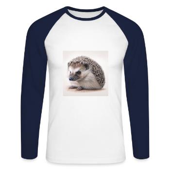 Hedgehog - Unisex Long Sleeve Baseball T-Shirt - white/navy - Front - Nik (191cm)