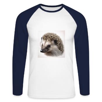 Hedgehog - Unisex Long Sleeve Baseball T-Shirt - white/navy - Front - Nik (191cm)
