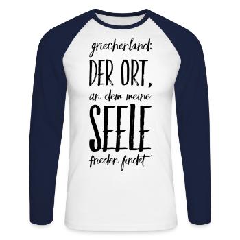 Lustiger Griechischer Spruch Griechenland Geschenk - Unisex Baseballshirt langarm - Weiß/Navy - Vorne - Nik (191cm)