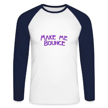 Faites-moi rebondir - T-shirt baseball manches longues Homme - blanc/marine - Devant - Nik (191cm)