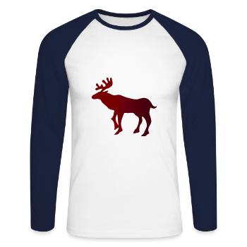 Rentier Elch Geschenkidee Weihnachten Christmas - Unisex Baseballshirt langarm - Weiß/Navy - Vorne - Nik (191cm)