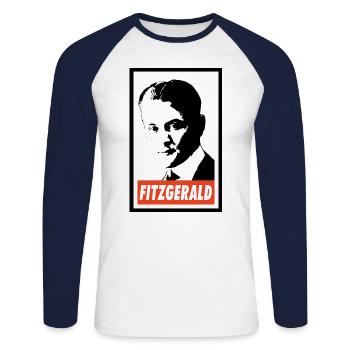 Scott Fitzgerald - Unisex Baseballshirt langarm - Weiß/Navy - Vorne - Nik (191cm)