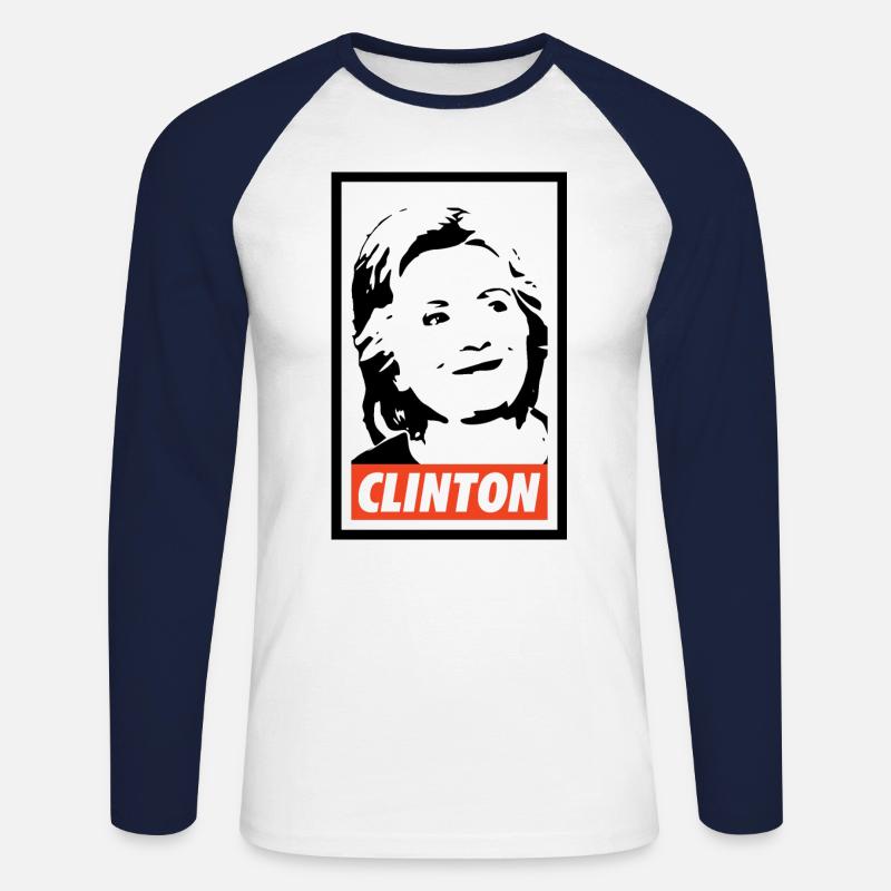 Hillary Clinton - Unisex Baseballshirt langarm - Weiß/Navy