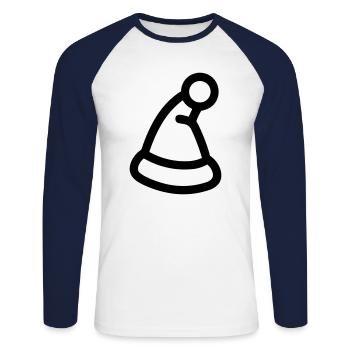 Christmas hat - Unisex Long Sleeve Baseball T-Shirt - white/navy - Front - Nik (191cm)