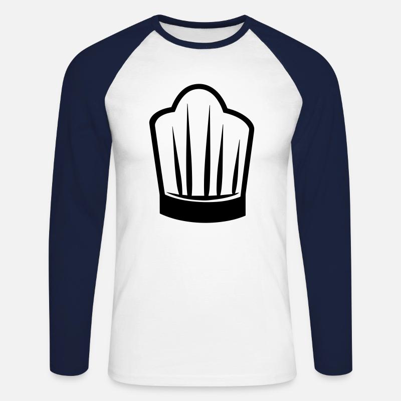 Küchenchef - Unisex Baseballshirt langarm - Weiß/Navy