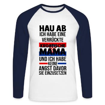 Kroaten Kroate Kroatin Hrvatska Kroatien - Unisex Baseballshirt langarm - Weiß/Navy - Vorne - Nik (191cm)