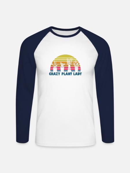 Plants Plant Lady - Unisex Long Sleeve Baseball T-Shirt - white/navy