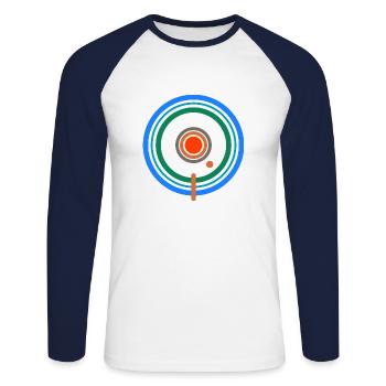 BLUE MONDAY - Unisex Long Sleeve Baseball T-Shirt - white/navy - Front - Nik (191cm)