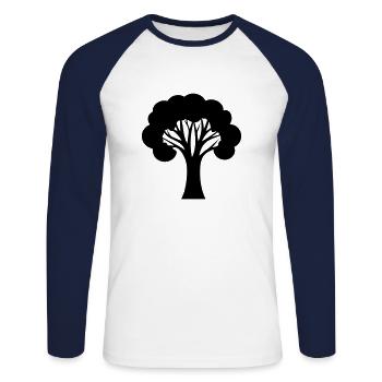 brocoli - T-shirt baseball manches longues Homme - blanc/marine - Devant - Nik (191cm)