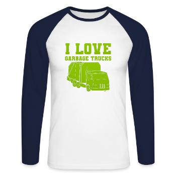 Müllwagen Liebe Müllabfuhr Kind Junge I Geschenk - Unisex Baseballshirt langarm - Weiß/Navy - Vorne - Nik (191cm)