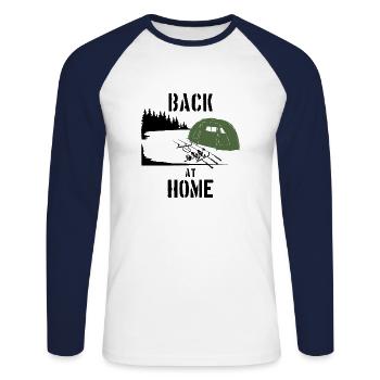 Back at Home Carphunter Carp Karpfen Karpfenangler - Unisex Baseballshirt langarm - Weiß/Navy - Vorne - Nik (191cm)