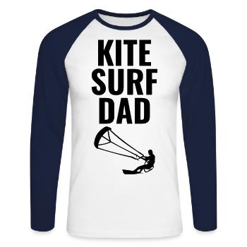Kitesurfing Kiteboarding Kiteboarder Kitesurf Dad - Unisex Long Sleeve Baseball T-Shirt - white/navy - Front - Nik (191cm)