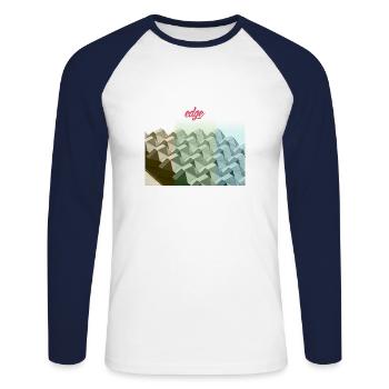 Edge - Unisex Long Sleeve Baseball T-Shirt - white/navy - Front - Nik (191cm)