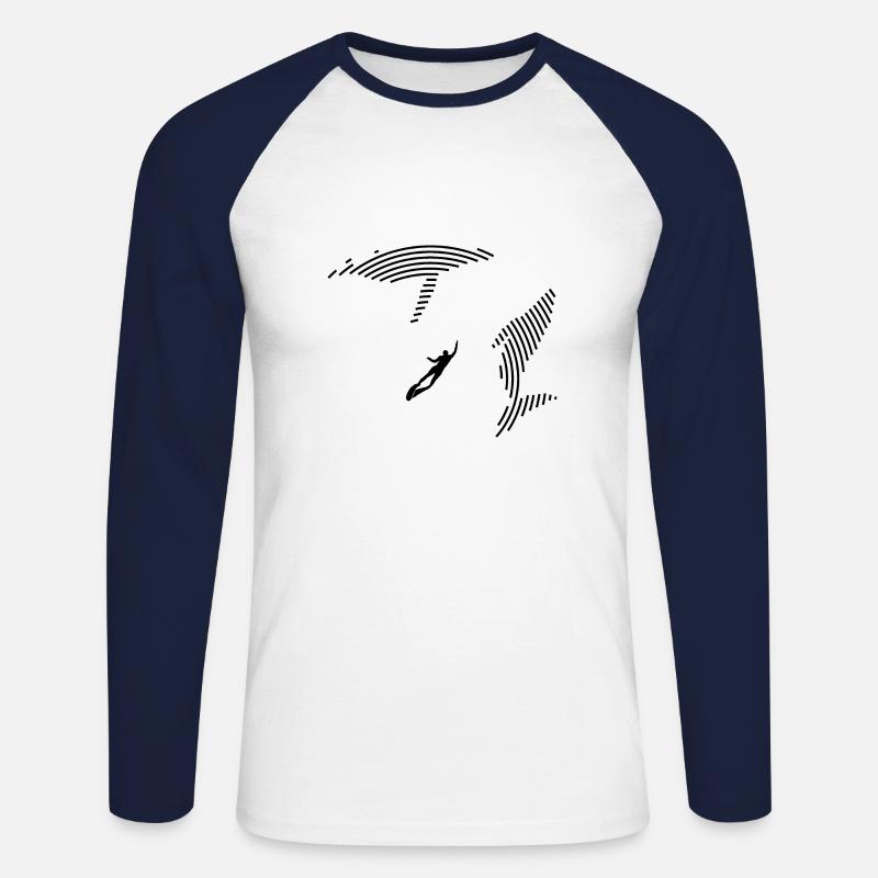 Tauchen mit Walen - Unisex Baseballshirt langarm - Weiß/Navy