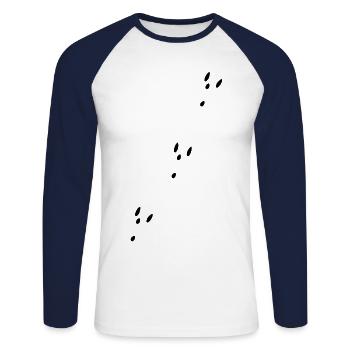 Lapin piste saut saut saut - T-shirt baseball manches longues Homme - blanc/marine - Devant - Nik (191cm)