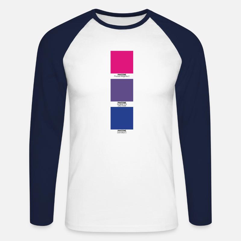 Bisexuell - Unisex Baseballshirt langarm - Weiß/Navy