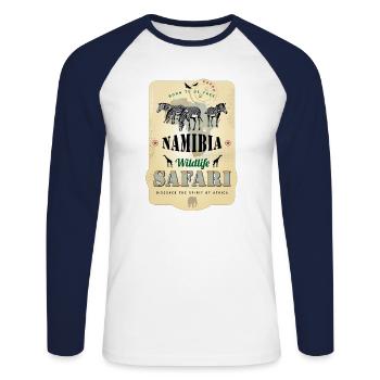 Zebras Wildlife Safari Namibia Africa Adventure - Unisex Long Sleeve Baseball T-Shirt - white/navy - Front - Nik (191cm)