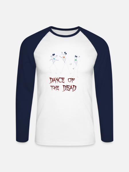 Dance of the Dead - Unisex Long Sleeve Baseball T-Shirt - white/navy