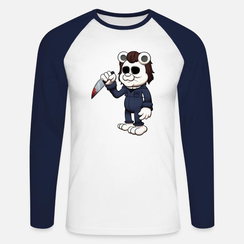 Teddybär Killer - Unisex Baseballshirt langarm - Weiß/Navy