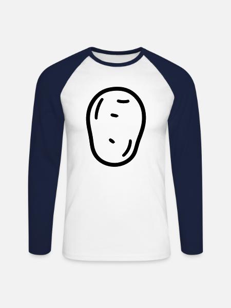 patate - T-shirt baseball manches longues Homme - blanc/marine