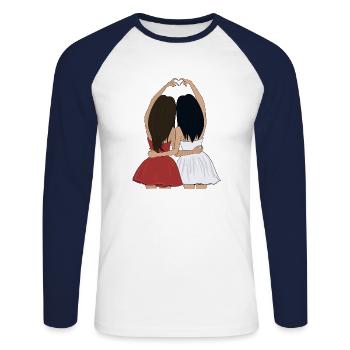 Best friend - Unisex Long Sleeve Baseball T-Shirt - white/navy - Front - Nik (191cm)