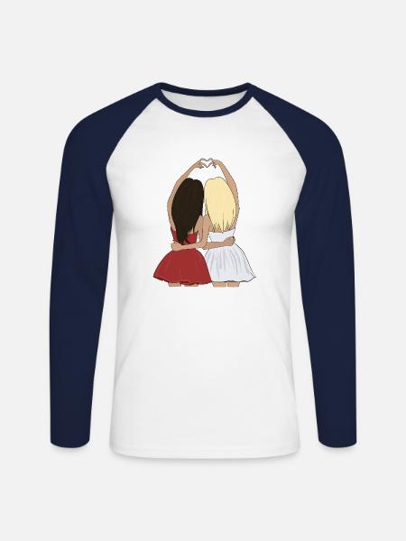 Best friend - Unisex Long Sleeve Baseball T-Shirt - white/navy