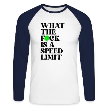 Car - Unisex Long Sleeve Baseball T-Shirt - white/navy - Front - Nik (191cm)