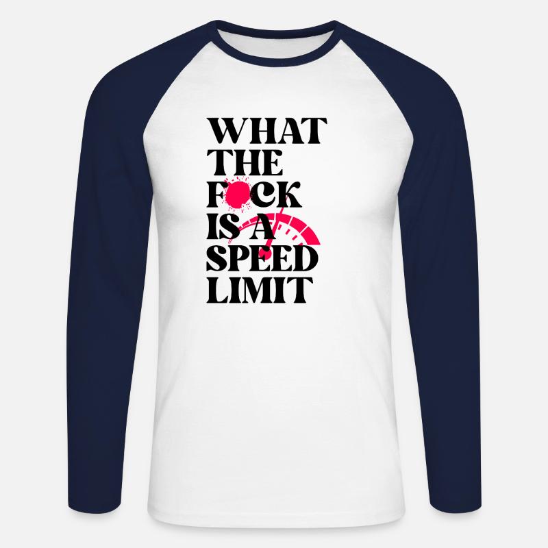 Auto - Unisex Baseballshirt langarm - Weiß/Navy