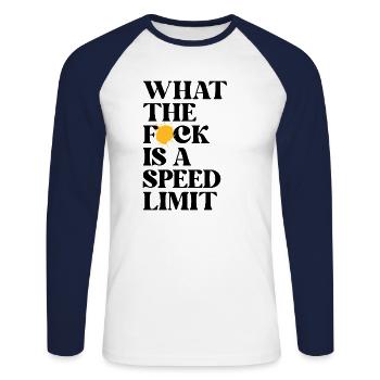 Car - Unisex Long Sleeve Baseball T-Shirt - white/navy - Front - Nik (191cm)