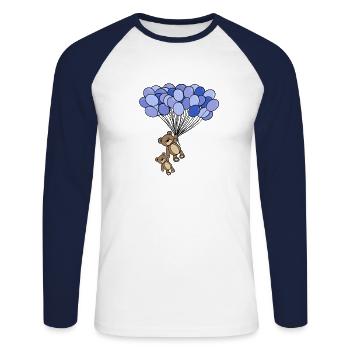 Kinder - Unisex Baseballshirt langarm - Weiß/Navy - Vorne - Nik (191cm)