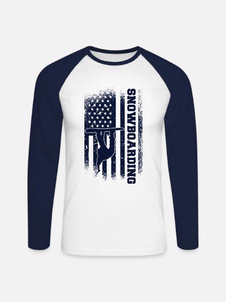 Snowboard Snowboarding Snowboardurlaub Snowboarder - Unisex Baseballshirt langarm - Weiß/Navy