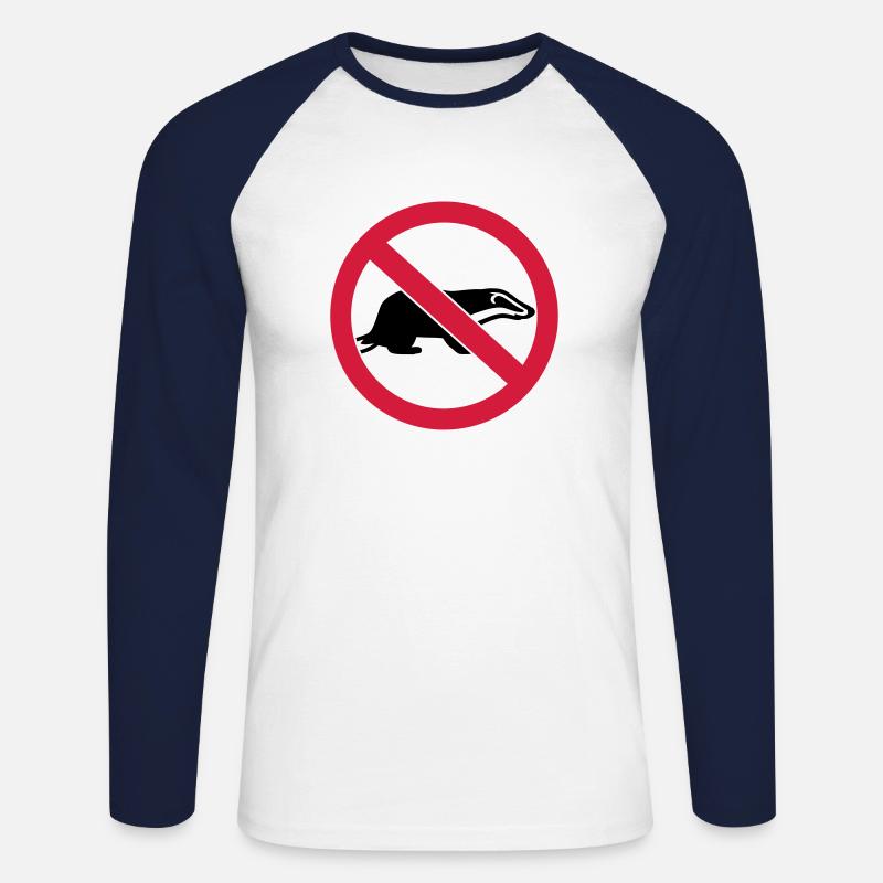 Dachs - Unisex Baseballshirt langarm - Weiß/Navy