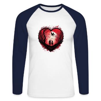 Valentine's Day | Mystic Valetine's-Heart - Unisex Long Sleeve Baseball T-Shirt - white/navy - Front - Nik (191cm)