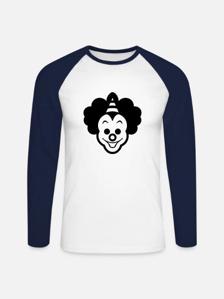 Clown - Unisex Long Sleeve Baseball T-Shirt - white/navy