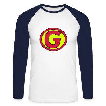 Super, Superheld, Superheldin, Hero, G - Unisex Long Sleeve Baseball T-Shirt - white/navy - Front - Nik (191cm)