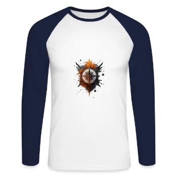 beautiful, maritime compass for sailing - Unisex Long Sleeve Baseball T-Shirt - white/navy - Front - Nik (191cm)