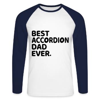 Bester Akkordeon-Vater aller Zeiten Akkordeons Akkordeonist Mu - Unisex Baseballshirt langarm - Weiß/Navy - Vorne - Nik (191cm)