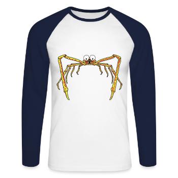 japanisch Riesenkrabbe Riesenkrabben Krebse Japan - Unisex Baseballshirt langarm - Weiß/Navy - Vorne - Nik (191cm)